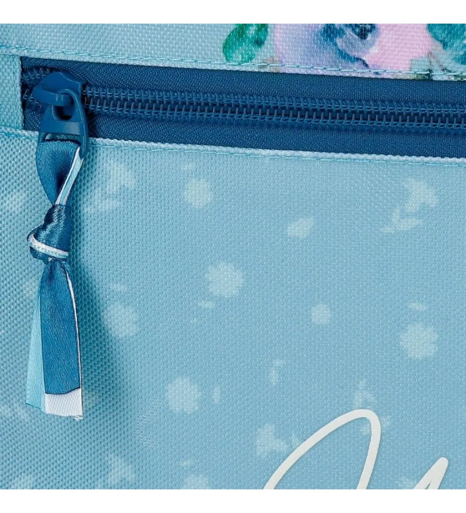 MOCHILA ESCOLAR MOVOM WILD FLOWERS ADAPTABLE DOS COMPARTIMENTOS AZUL 33X46X17CM